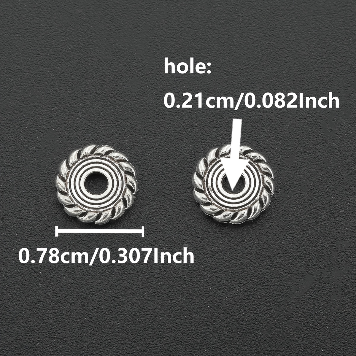 50pcs Spiral Pattern Alloy Spacer Beads for DIY Jewellery